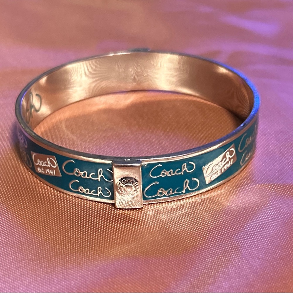Coach Teal & Silver Signature Bracelet Rare Authentic Find Offers Accepted